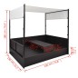 vidaXL Cama de jardín con toldo ratán sintético negro 190x130 cm vidaXL Cama de jardín con toldo ratán sintético negro 190x130 cm