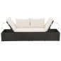vidaXL Cama de jardín 195x60 cm ratán sintético negro