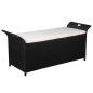 vidaXL Banco con almacenaje y cojín ratán sintético negro 138 cm vidaXL Banco con almacenaje y cojín ratán sintético negro 138 cm