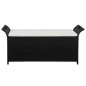 vidaXL Banco con almacenaje y cojín ratán sintético negro 138 cm vidaXL Banco con almacenaje y cojín ratán sintético negro 138 cm