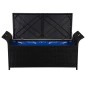 vidaXL Banco con almacenaje y cojín ratán sintético negro 138 cm vidaXL Banco con almacenaje y cojín ratán sintético negro 138 cm