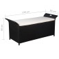 vidaXL Banco con almacenaje y cojín ratán sintético negro 138 cm vidaXL Banco con almacenaje y cojín ratán sintético negro 138 cm