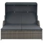 vidaXL Tumbona para 2 personas con toldo ratán sintético gris vidaXL Tumbona para 2 personas con toldo ratán sintético gris