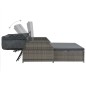 vidaXL Tumbona para 2 personas con toldo ratán sintético gris vidaXL Tumbona para 2 personas con toldo ratán sintético gris