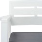 vidaXL Banco de jardín 2 plazas con cojines 133 cm plástico blanco vidaXL Banco de jardín 2 plazas con cojines 133 cm plástico blanco
