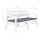 vidaXL Banco de jardín 2 plazas con cojines 133 cm plástico blanco vidaXL Banco de jardín 2 plazas con cojines 133 cm plástico blanco