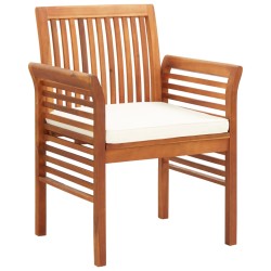 vidaXL Silla de comedor para jardín con cojín madera maciza de acacia