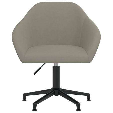 vidaXL Silla de oficina giratoria de terciopelo gris claro