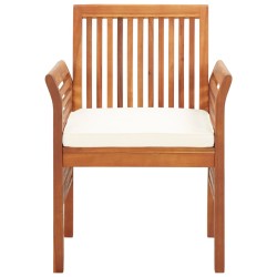 vidaXL Silla de comedor para jardín con cojín madera maciza de acacia