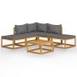 vidaXL Juego muebles de jardín y cojines 6 piezas madera maciza acacia vidaXL Juego muebles de jardín y cojines 6 piezas madera maciza acacia