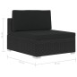 vidaXL Set de sofás de jardín 3 piezas y cojines ratán sintético negro vidaXL Set de sofás de jardín 3 piezas y cojines ratán sintético negro