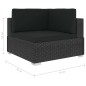 vidaXL Set de sofás de jardín 4 piezas y cojines ratán sintético negro vidaXL Set de sofás de jardín 4 piezas y cojines ratán sintético negro