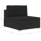 vidaXL Set de sofás de jardín 4 piezas y cojines ratán sintético negro vidaXL Set de sofás de jardín 4 piezas y cojines ratán sintético negro