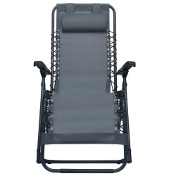 vidaXL Tumbona plegable de textilene gris
