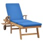 vidaXL Tumbona con cojín madera maciza de teca azul vidaXL Tumbona con cojín madera maciza de teca azul