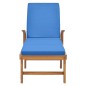 vidaXL Tumbona con cojín madera maciza de teca azul vidaXL Tumbona con cojín madera maciza de teca azul