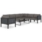 vidaXL Muebles de jardín 8 pzas y cojines ratán sintético antracita vidaXL Muebles de jardín 8 pzas y cojines ratán sintético antracita