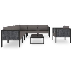 vidaXL Muebles de jardín 8 pzas y cojines ratán sintético antracita