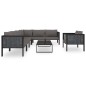 vidaXL Muebles de jardín 8 pzas y cojines ratán sintético antracita vidaXL Muebles de jardín 8 pzas y cojines ratán sintético antracita
