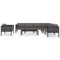 vidaXL Muebles de jardín 8 pzas y cojines ratán sintético antracita vidaXL Muebles de jardín 8 pzas y cojines ratán sintético antracita