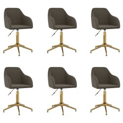 vidaXL Sillas de comedor giratorias 6 unidades terciopelo gris oscuro