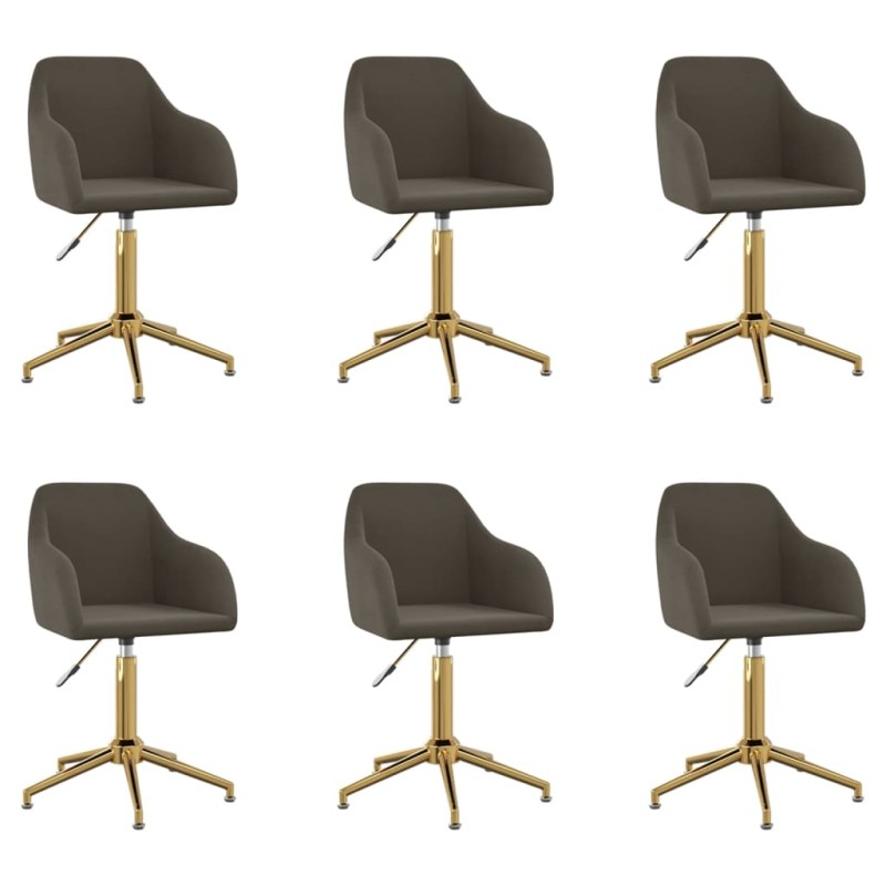 vidaXL Sillas de comedor giratorias 6 unidades terciopelo gris oscuro vidaXL Sillas de comedor giratorias 6 unidades terciopelo gris oscuro
