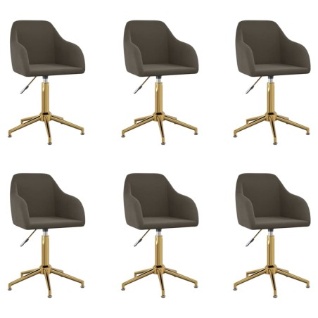 vidaXL Sillas de comedor giratorias 6 unidades terciopelo gris oscuro