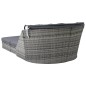 vidaXL Tumbona con capota de ratán sintético gris antracita vidaXL Tumbona con capota de ratán sintético gris antracita