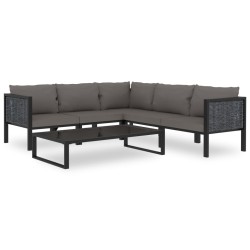 vidaXL Muebles de jardín 6 pzas y cojines ratán sintético antracita