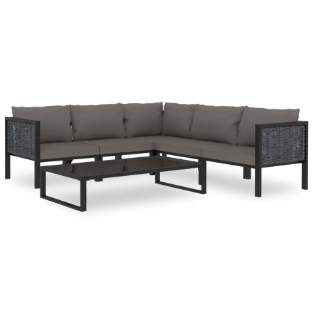 vidaXL Muebles de jardín 6 pzas y cojines ratán sintético antracita