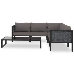 vidaXL Muebles de jardín 6 pzas y cojines ratán sintético antracita