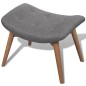 vidaXL Sillón con taburete reposapiés tela gris