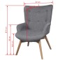 vidaXL Sillón con taburete reposapiés tela gris