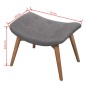 vidaXL Sillón con taburete reposapiés tela gris