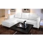 vidaXL Sofá seccional 3 plazas cuero artificial blanco vidaXL Sofá seccional 3 plazas cuero artificial blanco