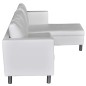vidaXL Sofá seccional 3 plazas cuero artificial blanco vidaXL Sofá seccional 3 plazas cuero artificial blanco