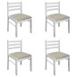 vidaXL Sillas de comedor 4 uds madera maciza caucho terciopelo blanco vidaXL Sillas de comedor 4 uds madera maciza caucho terciopelo blanco