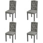 vidaXL Sillas de comedor giratorias 4 unidades tela gris