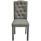vidaXL Sillas de comedor giratorias 4 unidades tela gris