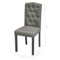 vidaXL Sillas de comedor giratorias 4 unidades tela gris
