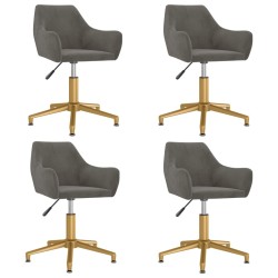 vidaXL Sillas de comedor giratorias 4 unidades terciopelo gris oscuro