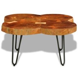 vidaXL Mesa de centro de 4 troncos madera maciza de sheesham 35 cm