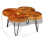 vidaXL Mesa de centro de 4 troncos madera maciza de sheesham 35 cm vidaXL Mesa de centro de 4 troncos madera maciza de sheesham 35 cm