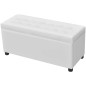 vidaXL Otomana de almacenamiento de cuero artificial blanco vidaXL Otomana de almacenamiento de cuero artificial blanco