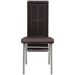vidaXL Sillas de comedor 2 unidades cuero sintético marrón