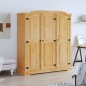 vidaXL Armario madera de pino Mexicano estilo Corona 3 Puertas vidaXL Armario madera de pino Mexicano estilo Corona 3 Puertas