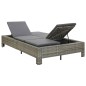 vidaXL Tumbona para 2 personas con cojín ratán sintético gris vidaXL Tumbona para 2 personas con cojín ratán sintético gris