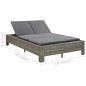vidaXL Tumbona para 2 personas con cojín ratán sintético gris vidaXL Tumbona para 2 personas con cojín ratán sintético gris