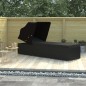 vidaXL Tumbona con toldo y cojín de ratán sintético negro vidaXL Tumbona con toldo y cojín de ratán sintético negro