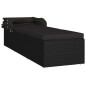 vidaXL Tumbona con toldo y cojín de ratán sintético negro vidaXL Tumbona con toldo y cojín de ratán sintético negro